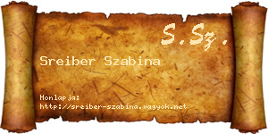 Sreiber Szabina névjegykártya